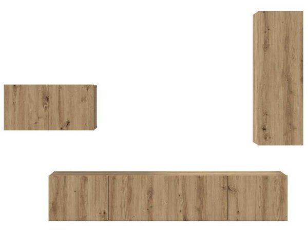 TV szekrény garnitúra 4 pcs kézműves tölgy 30.5 x 30 x 90 cm