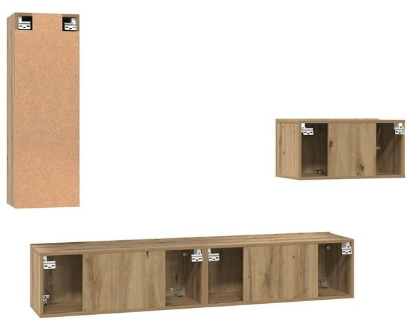 TV szekrény garnitúra 4 pcs kézműves tölgy 30.5 x 30 x 90 cm