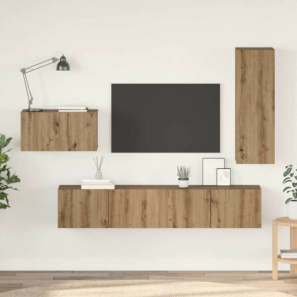 TV szekrény garnitúra 4 pcs kézműves tölgy 30.5 x 30 x 90 cm