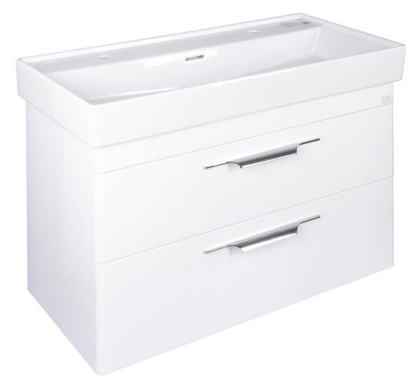TMP LUX 100D fali fürdőszobabútor - CeraStyle SHARP 37600 DUPLA csaplyukas mosdóval - 100 x 48 cm