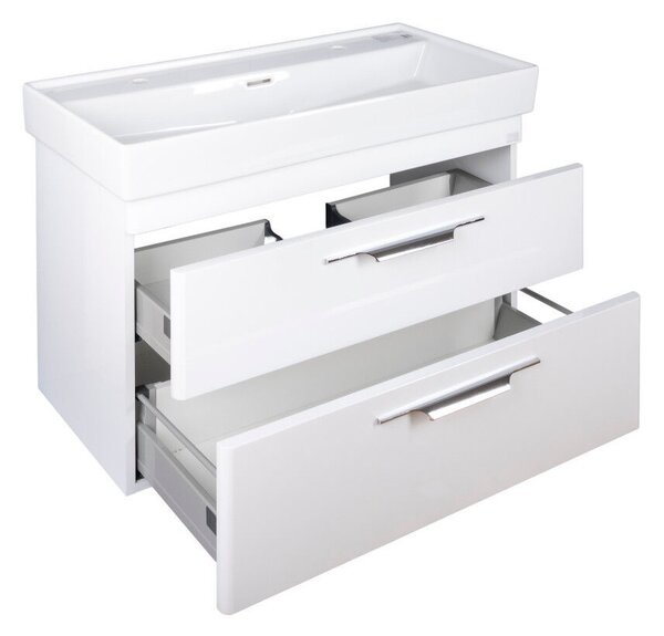 TMP LUX 100D fali fürdőszobabútor - CeraStyle SHARP 37600 DUPLA csaplyukas mosdóval - 100 x 48 cm