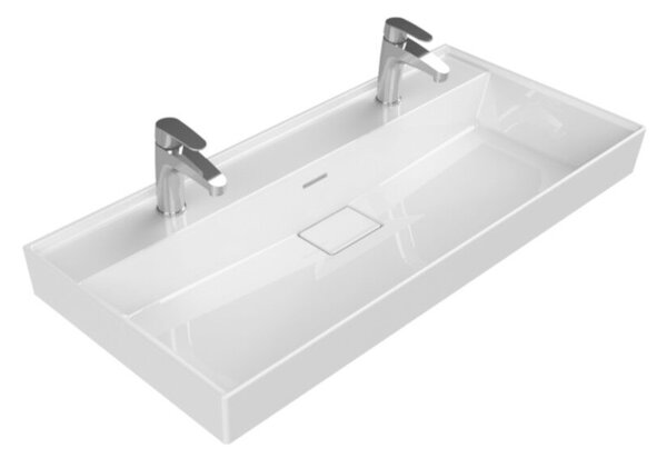 TMP LUX 100D fali fürdőszobabútor - CeraStyle SHARP 37600 DUPLA csaplyukas mosdóval - 100 x 48 cm