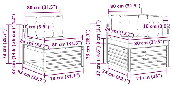 VidaXL Kültéri kanapé szett párnával 6 pcs Természetes és krémszínű