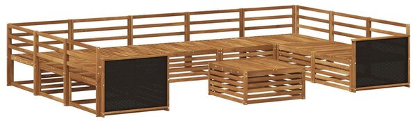 VidaXL Kültéri kanapé szett 10 pcs Természetes Tömör Akácfa