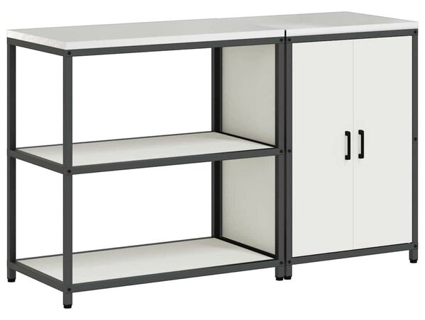 Konyhai Tároló Készlet polcokkal 2 pcs Fehér 150 x 50 x 92 cm