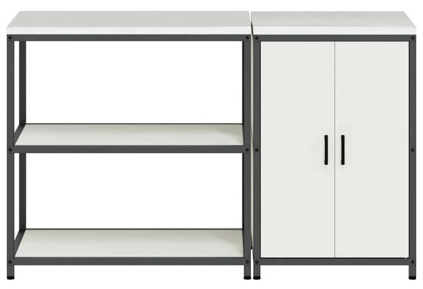 Konyhai Tároló Készlet polcokkal 2 pcs Fehér 150 x 50 x 92 cm