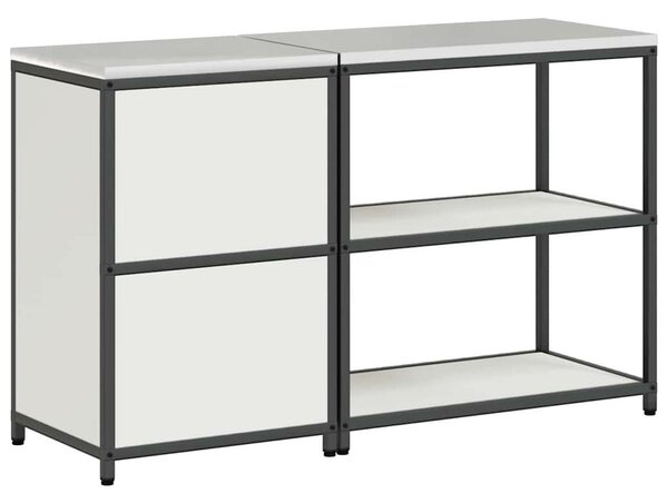 Konyhai Tároló Készlet polcokkal 2 pcs Fehér 150 x 50 x 92 cm