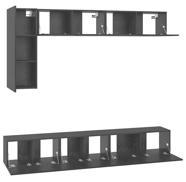 TV szekrény garnitúra 6 pcs Musta tammi 30.5 x 30 x 90 cm