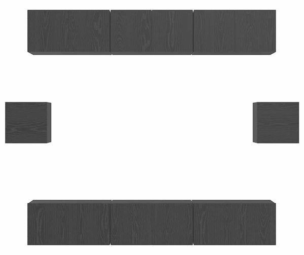 TV szekrény garnitúra 8 pcs Musta tammi 60 x 30 x 30 cm Faanyag