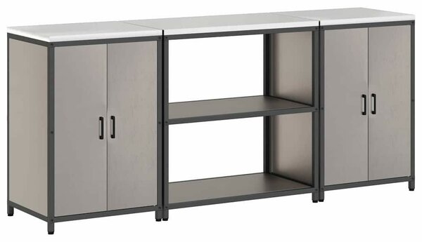 Konyhai Tároló Készlet polcokkal 3 pcs Rozsdás 210 x 50 x 92 cm