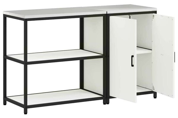 Konyhai Tároló Készlet polcokkal 2 pcs Fehér 150 x 50 x 92 cm