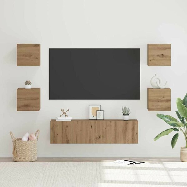 TV szekrény garnitúra 6 pcs kézműves tölgy 60 x 30 x 30 cm