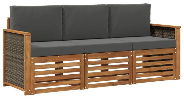 VidaXL Ülőgarnitúrák párnával 3 pcs Tömör Akácfa