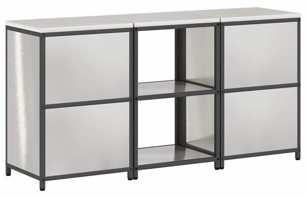 Konyhai Tároló Készlet polcokkal 3 pcs Ezüst 180 x 50 x 92 cm