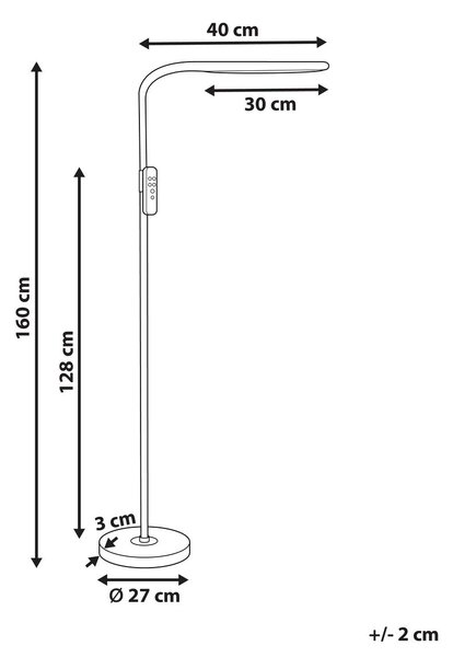 LED állólámpa ARIES Távirányítóval Dimmer funkcióval Fém Fekete