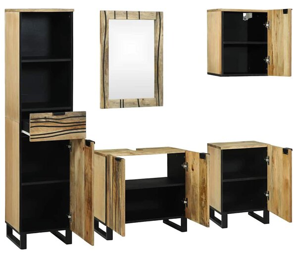 Fürdőszoba bútor szett fiókkal 5 pcs Barna 38 x 33 x 160 cm