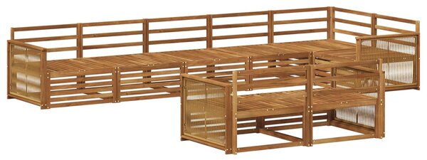 VidaXL Kültéri kanapé szett 8 pcs Természetes