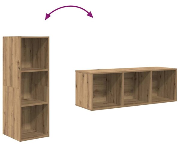 Fali TV Szekrény 4 pcs kézműves tölgy 37 x 37 x 107.5 cm