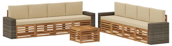 VidaXL Ülőgarnitúrák párnával 9 pcs Tömör Akácfa