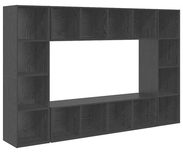 TV szekrény 4 pcs Fekete 37 x 37 x 142.5 cm Faanyag