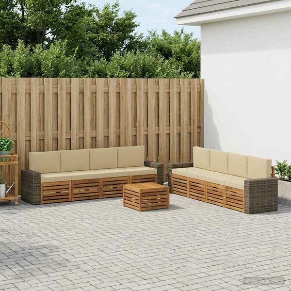VidaXL Ülőgarnitúrák párnával 9 pcs Tömör Akácfa