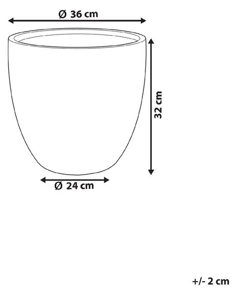 Virágcserép KANNIA 36 cm Törtfehér