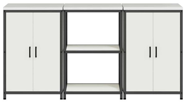 Konyhai Tároló Készlet polcokkal 3 pcs Fehér 180 x 50 x 92 cm