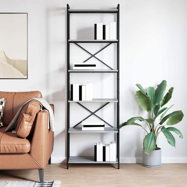 VidaXL Könyvespolc Szürke sonoma 60 x 30 x 189,5 cm Faanyag