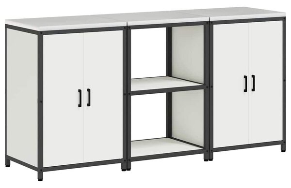 Konyhai Tároló Készlet polcokkal 3 pcs Fehér 180 x 50 x 92 cm