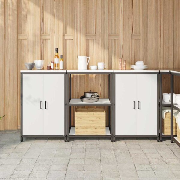 Konyhai Tároló Készlet polcokkal 3 pcs Fehér 180 x 50 x 92 cm