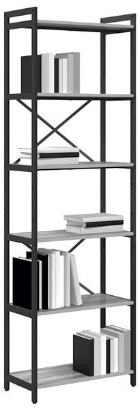 VidaXL Könyvespolc Szürke sonoma 60 x 30 x 189,5 cm Faanyag