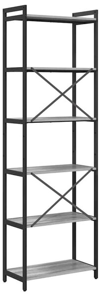 VidaXL Könyvespolc Szürke sonoma 60 x 30 x 189,5 cm Faanyag