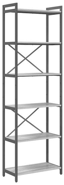 VidaXL Könyvespolc Szürke sonoma 60 x 30 x 189,5 cm Faanyag