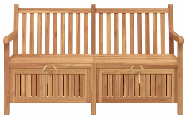 Kerti pad tárolóval ajtóval 150 x 60 x 90 cm Tömör Teakfa