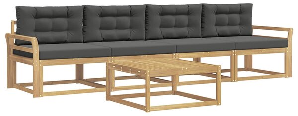 VidaXL Kültéri kanapé szett párnával 4 pcs Fehér és Antracitszürke
