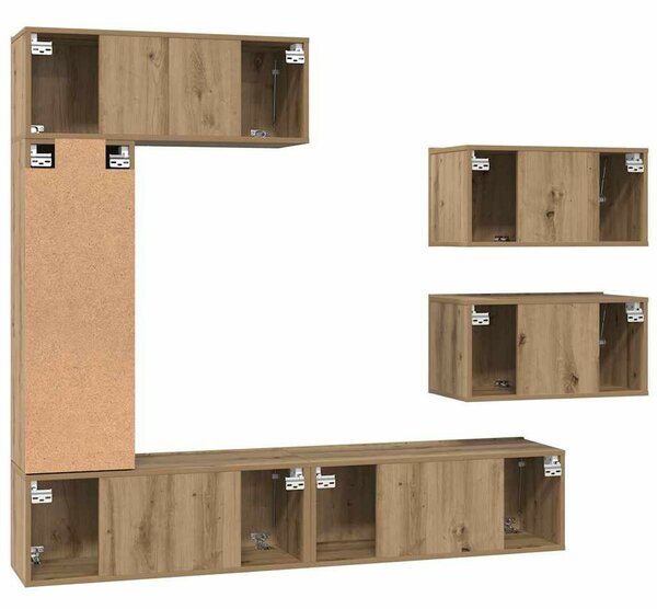 TV szekrény garnitúra 6 pcs kézműves tölgy 30.5 x 30 x 90 cm