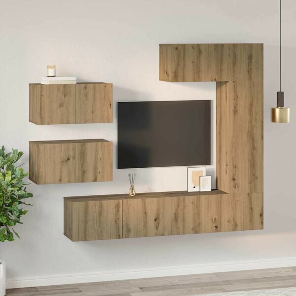 TV szekrény garnitúra 6 pcs kézműves tölgy 30.5 x 30 x 90 cm