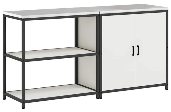 Konyhai Tároló Készlet polcokkal 2 pcs Fehér 180 x 50 x 92 cm