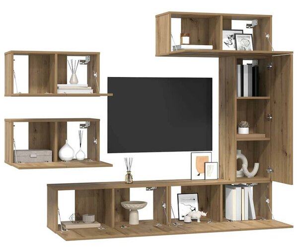 TV szekrény garnitúra 6 pcs kézműves tölgy 30.5 x 30 x 90 cm