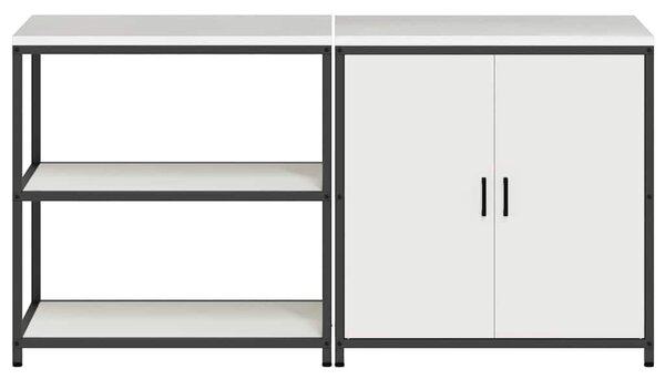Konyhai Tároló Készlet polcokkal 2 pcs Fehér 180 x 50 x 92 cm
