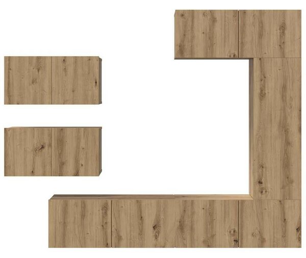 TV szekrény garnitúra 6 pcs kézműves tölgy 30.5 x 30 x 90 cm