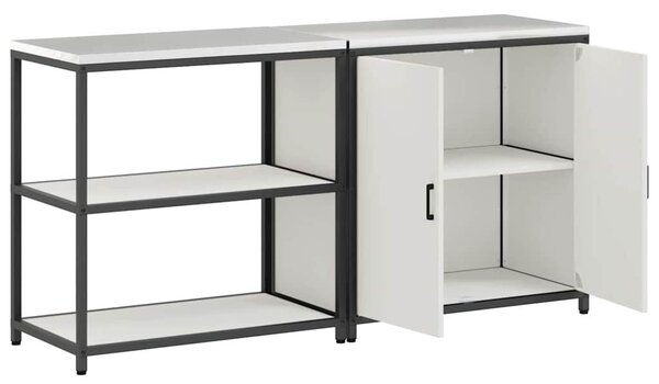 Konyhai Tároló Készlet polcokkal 2 pcs Fehér 180 x 50 x 92 cm