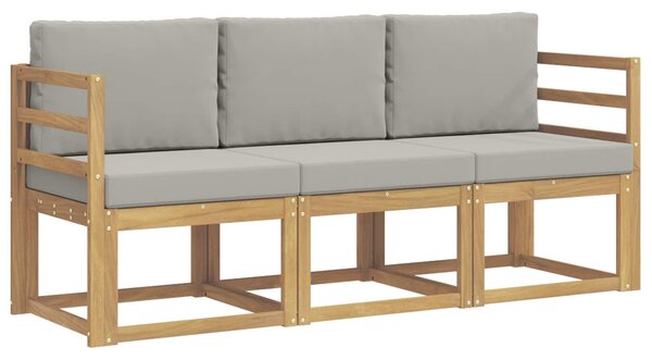 VidaXL Kültéri kanapé szett 3 pcs Fehér és Világosszürke