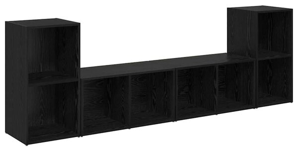 TV szekrény garnitúra 4 pcs Musta tammi 37 x 35 x 72 cm Faanyag