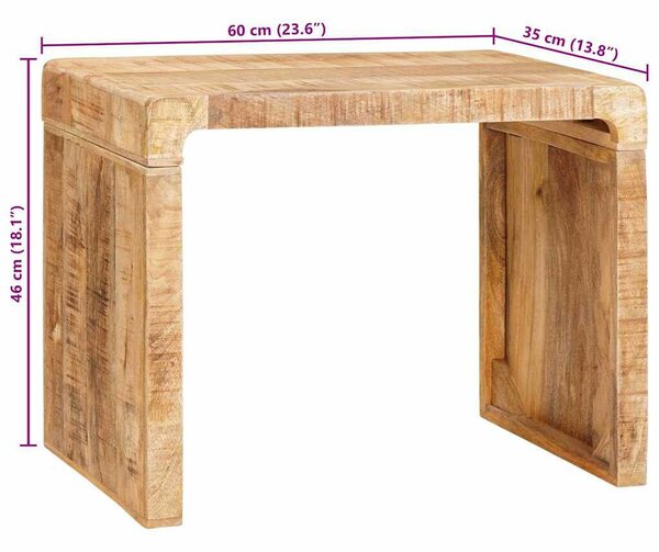 Végasztal Barna 60 x 35 x 46 cm Tömör Mangófát
