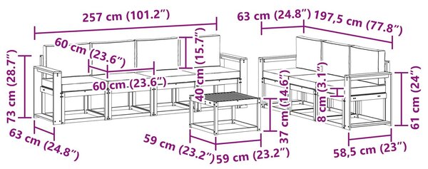 VidaXL Kültéri kanapé szett 7 pcs
