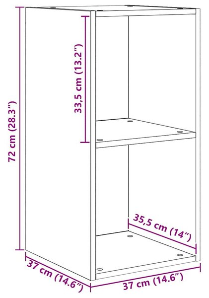 Fali TV Szekrény 4 pcs Fekete tölgy 37 x 37 x 72 cm Faanyag
