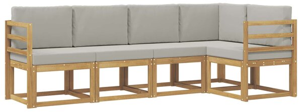 VidaXL Kültéri kanapé szett párnával 5 pcs Fehér és Világosszürke