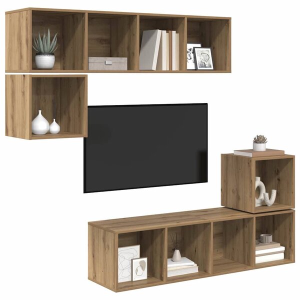 TV szekrény garnitúra 4 pcs kézműves tölgy 37 x 37 x 142.5 cm