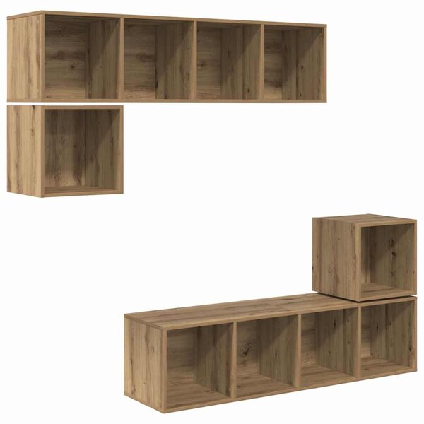 TV szekrény garnitúra 4 pcs kézműves tölgy 37 x 37 x 142.5 cm
